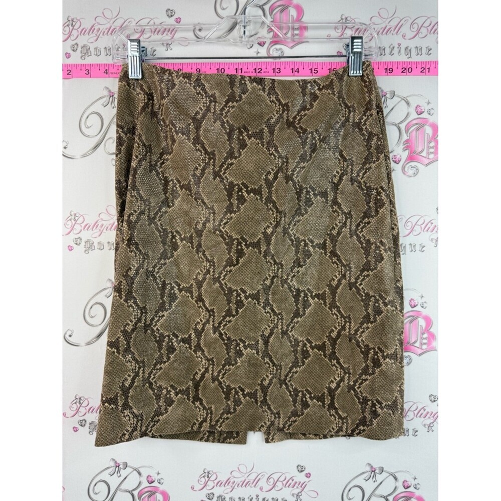 Club Monaco skirt Snake Print Pencil Skirt in Brown and Tan shiny snakeskin